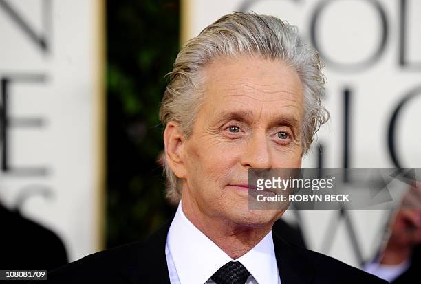 Actor Michael Douglas arrives on the red carpet for the 68th annual Golden Globe awards at the Beverly Hilton Hotel in Beverly Hills, California...