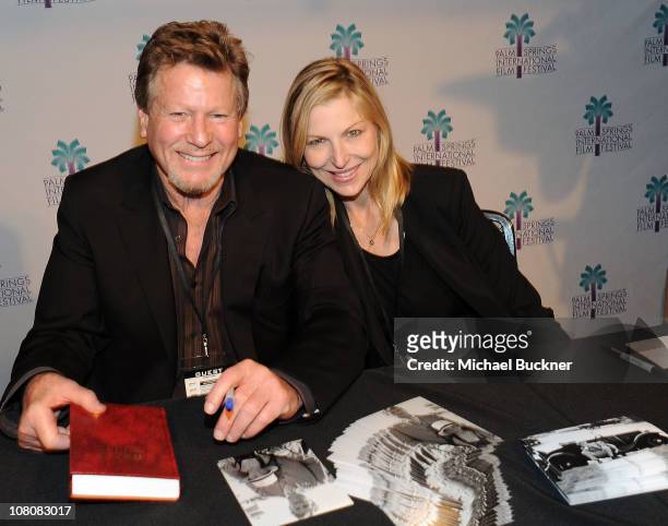 Actor Ryan O'Neal and actress Tatum O'Neal attend the "Paper Moon" Screening at the Camelot Theatre during the 22nd Annual Palm Springs International...