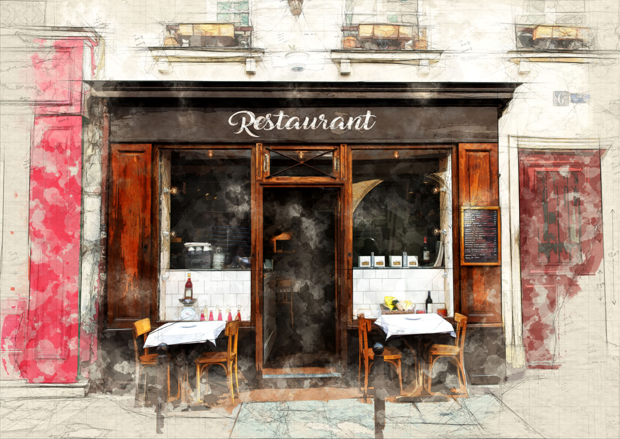 cafe painting
