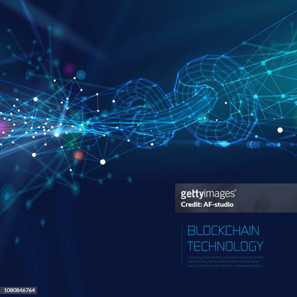 abstract blockchain network background - blockchain crypto stock illustrations