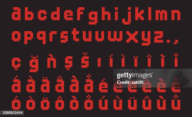 vector plastic toy alphabet - plastic block stock illustrations