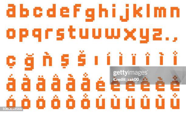 vektor plastikspielzeug alphabet - komma stock-grafiken, -clipart, -cartoons und -symbole