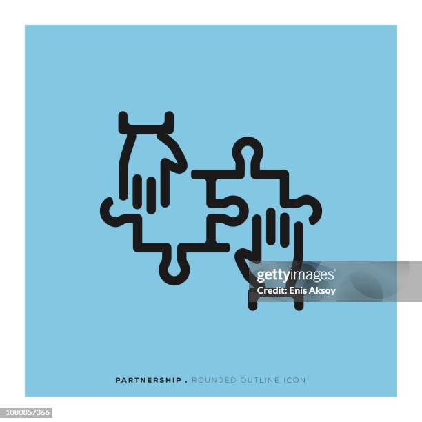 abgerundete liniensymbol partnerschaft - zwei personen stock-grafiken, -clipart, -cartoons und -symbole