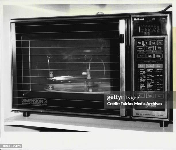 The National NE-8280 microwave oven at R.W. Winning. August 9, 1985. .