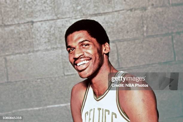 Robert Parish of the Boston Celtics poses for a portrait circa 1981 at the Boston Garden in Boston, Massachusetts. NOTE TO USER: User expressly...