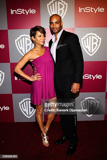 Actors Nicole Ari Parker and Boris Kodjoe arrive at the 2011 InStyle And Warner Bros. 68th Annual Golden Globe Awards post-party held at The Beverly...