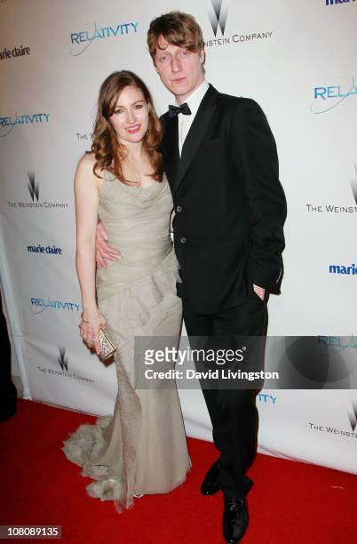 Actress Kelly Macdonald and musician Dougie Payne arrive at The Weinstein Company And Relativity Media's 2011 Golden Globe Awards Party held at The...