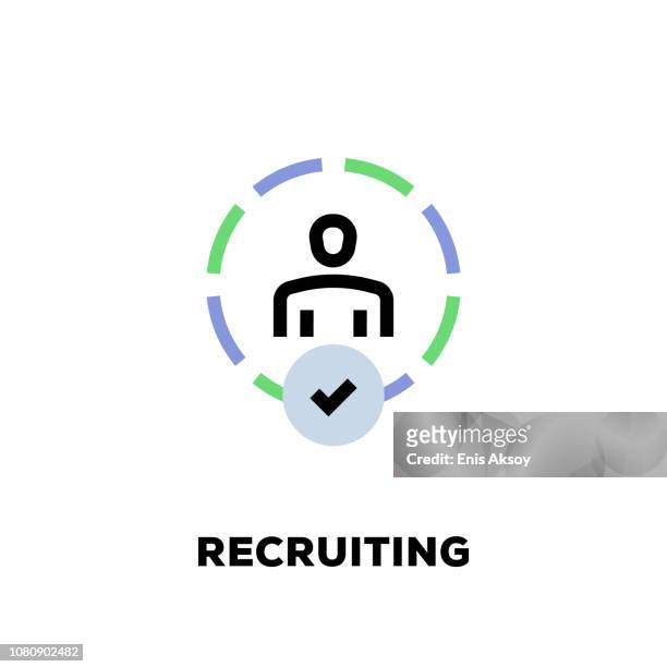 recruiting line icon - candidate experience stock illustrations