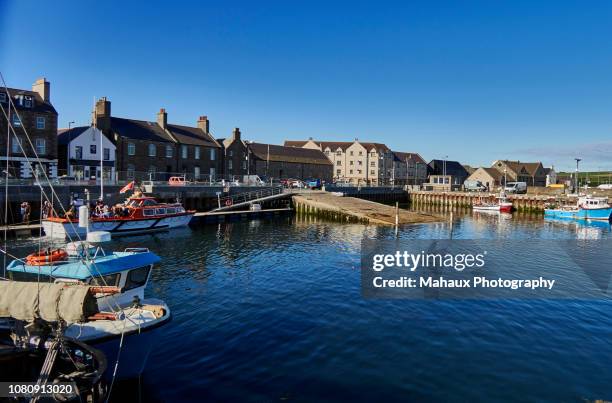 the harbour of kirkwall, capital of orkney - orkney islands bildbanksfoton och bilder