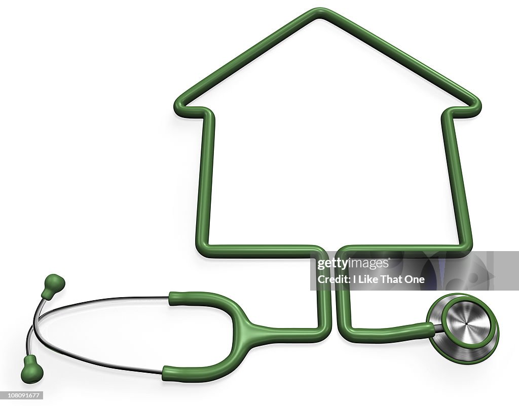 Stethoscope forming a house shape