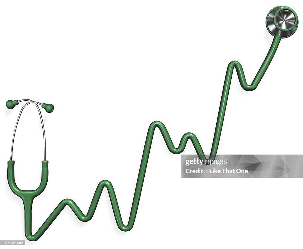 Stethoscope forming an growth chart