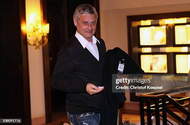 Head coach Armin Veh of Hamburg looks on prior to the press conference of the German Football Association for Bundesliga coaches at Kempinski-Hotel...