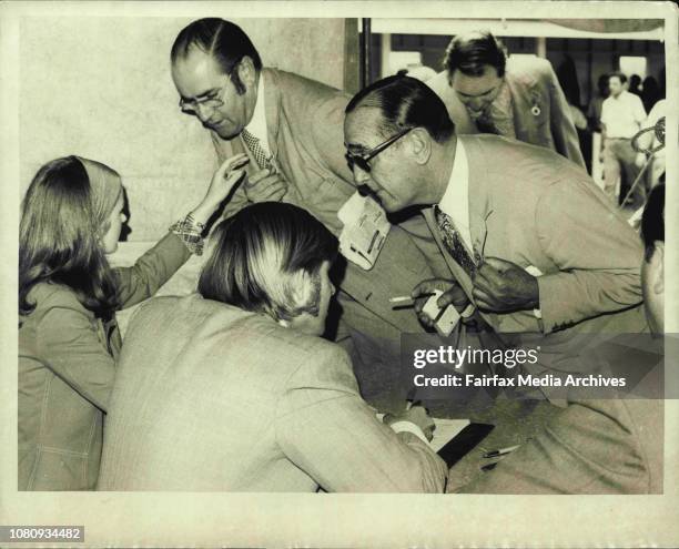 Sydney Aust. Jockey club.Warwick Farm race meeting, Race One.For Pot-Pourri: AJC staff check members' badges at the entrance gates.The AJC caused a...