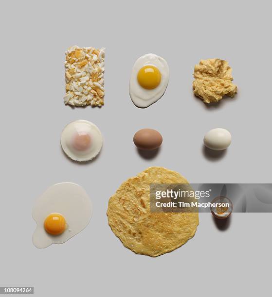 flow chart of eggs - hard boiled eggs stock-fotos und bilder