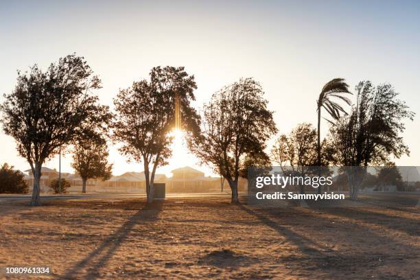 sunset of village - carnarvon stock pictures, royalty-free photos & images