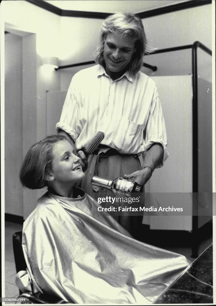 Amelia Muir has her hair cut & Set by David at Sloane's Hairdressing Salon, Regent St., Paddington.To see what sort of job the smart salons did on the small head of a child, we took Amelia Muir to Sloane'.Since the days of the very peculiar haircuts of th