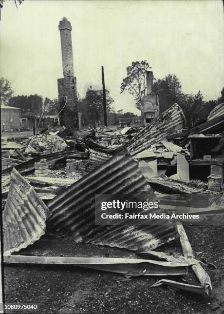 Burnt put buildings at Blaxland. November 29, 1968. .