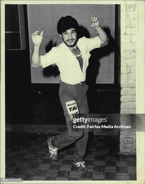 Ray Kambar of Randwick dancing in a disco marathon at Ida's disco tonight. December 17, 1978. .