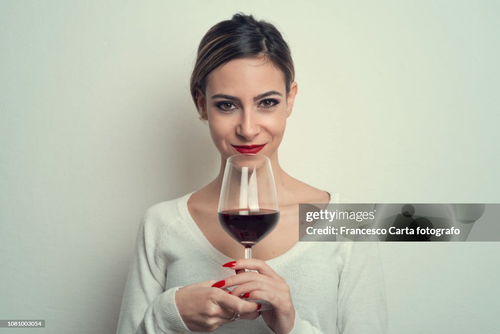 Woman and wine