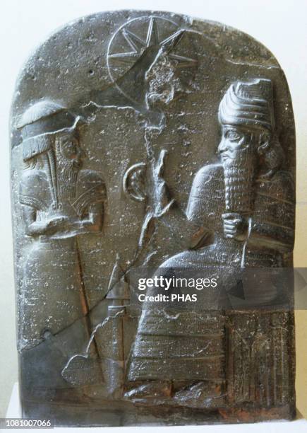 Babylonian stele usurped by Elamite King. Basalt. 1155-1185 BC. From Susa, Iraq. Louvre Museum. Paris, France.