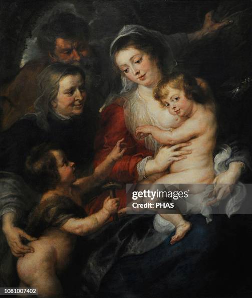 The Holy Family, St Elizabeth and St John the Baptist, ca.1634, by Peter Paul Rubens (1577-1640).