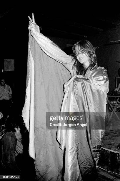 Stacia, the dancer with Hawkwind performs live on stage in Copenhagen, Denmark in June 1972