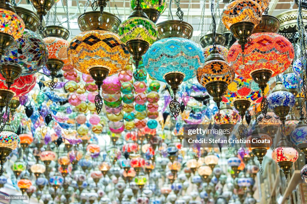Arabian lamps at Mutrah Souq, in Muscat, Oman
