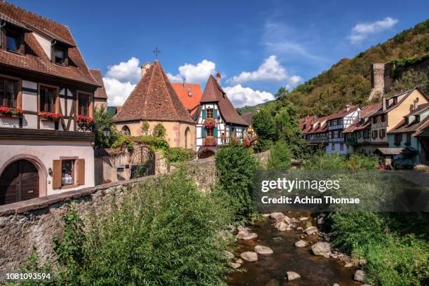 kaysersberg, alsace, france, europe - städtische straße stock pictures, royalty-free photos & images