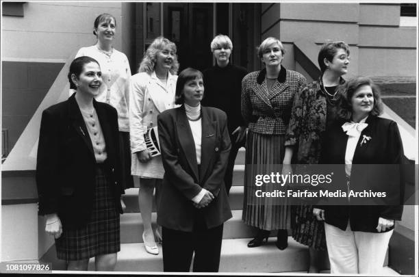 The Liberal party are currently holding a training course for women in politics..A group of seven Liberal women at State Parliament House.L to R....