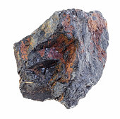 rough wolframite (tungsten ore) stone on white