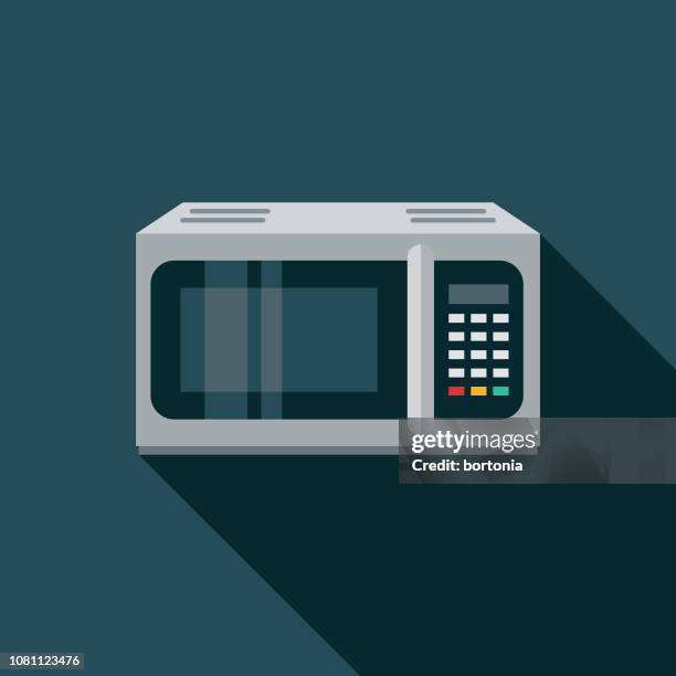 illustrations, cliparts, dessins animés et icônes de four à micro-ondes design plat appareil icône - microwave