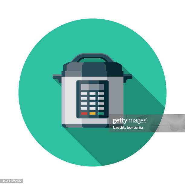 pressure cooker flat design appliance icon - pressure cooker stock illustrations