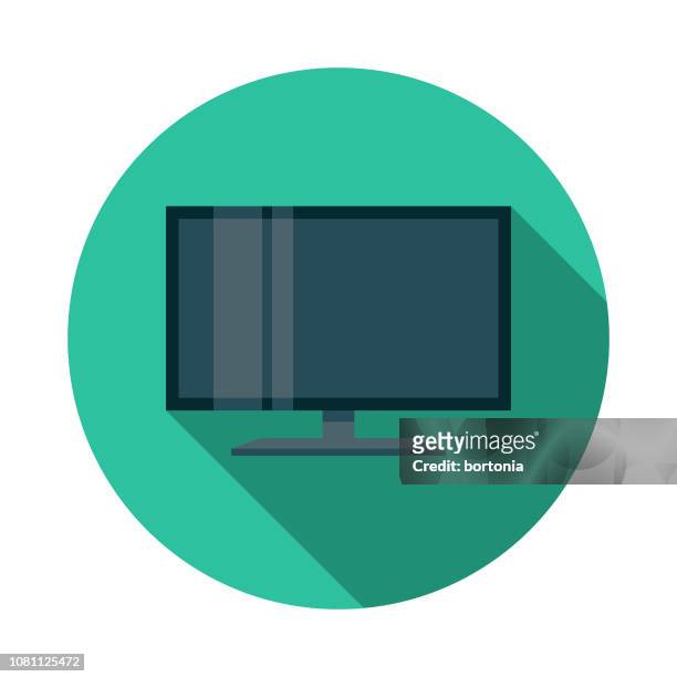 illustrazioni stock, clip art, cartoni animati e icone di tendenza di icona dell'apparecchio di progettazione piatta per la televisione - televisore