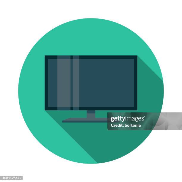 television flat design appliance icon - television icon stock illustrations