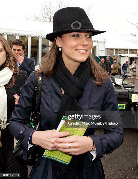 Kate Middleton attends day 4 of the Cheltenham Horse Racing Festival on March 14, 2008 in Cheltenham, England.