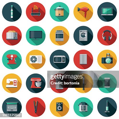 Home Appliances Flat Design Icon Set Home Appliances Flat Design Icon Set