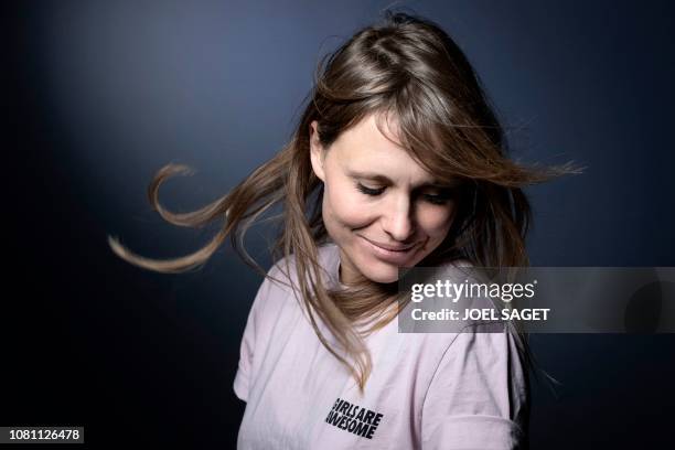 Swiss snowboarder Anne-Flore Marxer poses during a photo session on January 8 in Paris.