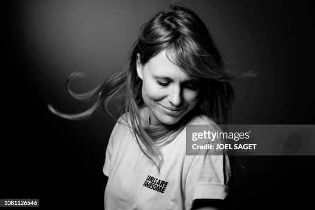 Swiss snowboarder Anne-Flore Marxer poses during a photo session on January 8 in Paris.