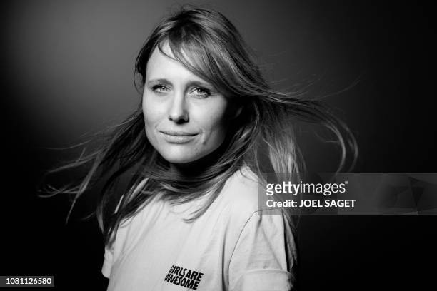 Swiss snowboarder Anne-Flore Marxer poses during a photo session on January 8 in Paris.