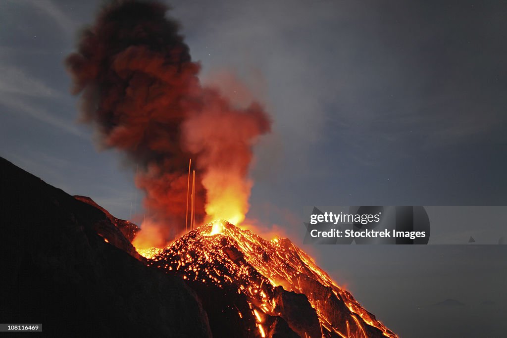 May 10, 2009 - Stromboli eruption, Aeolian Islands, north of Sicily, Italy.