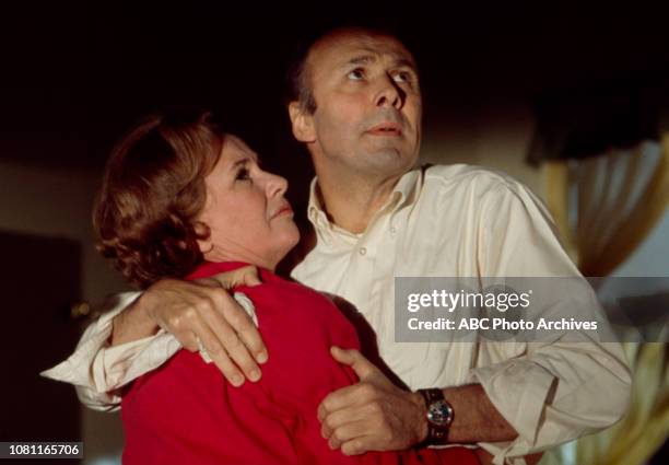 Phyllis Thaxter, Richard Kiley appearing on the Disney General Entertainment Content via Getty Images tv movie 'Incident in San Francisco'.