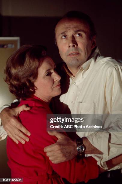 Phyllis Thaxter, Richard Kiley appearing on the Disney General Entertainment Content via Getty Images tv movie 'Incident in San Francisco'.