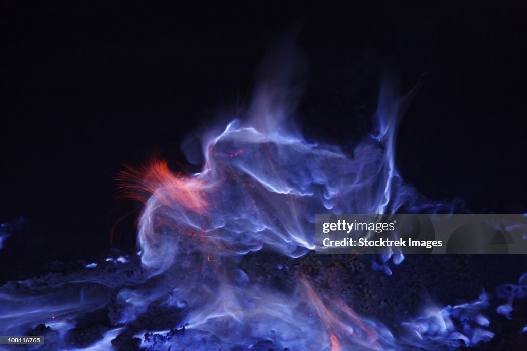 June 16, 2008 - Kawah Ijen, burning sulfur, Java Island, Indonesia.