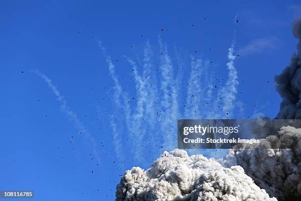 may 10, 2010 - eyjafjallajkull eruption, summit crater, iceland. - exploding ice stock pictures, royalty-free photos & images