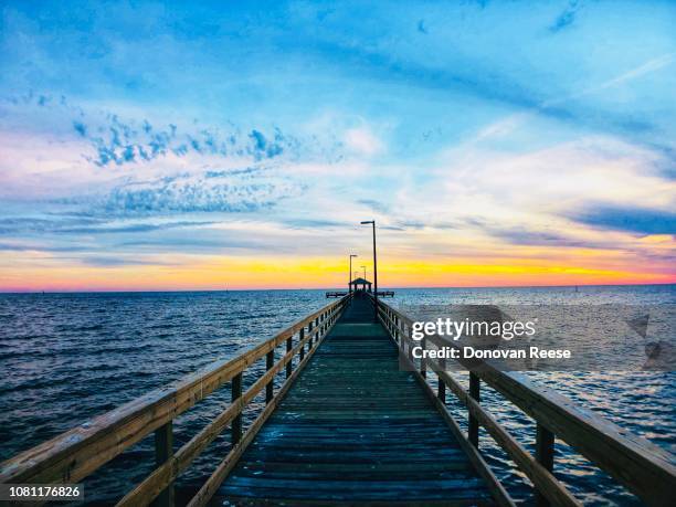 biloxi mississippi fishing  pier - biloxi stock pictures, royalty-free photos & images