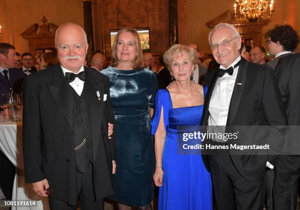 Peter Gauweiler and his wife Eva Gauweiler, Karin Stoiber and Edmund Stoiber during the new year reception of the Bavarian state government at...