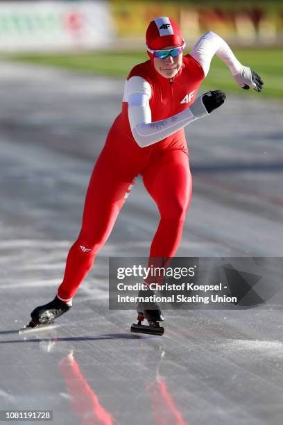 Karolina Gasecka of Poland skates during the ladies 3000 meter allround race during Day 1 of the ISU European Speed Skating Championships at Ritten...