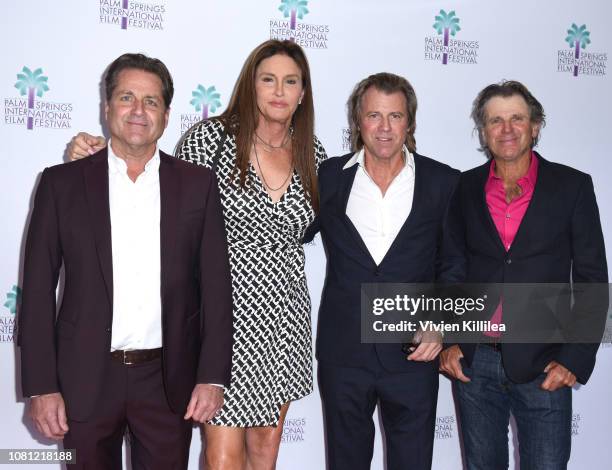 James Van Patten, Caitlyn Jenner, Vincent Van Patten and Nels Van Patten attend a screening of "Walk To Vegas" at the 30th Annual Palm Springs...