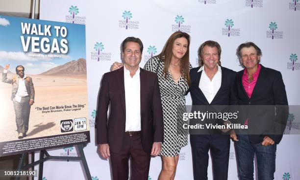 James Van Patten, Caitlyn Jenner, Vincent Van Patten and Nels Van Patten attend a screening of "Walk To Vegas" at the 30th Annual Palm Springs...