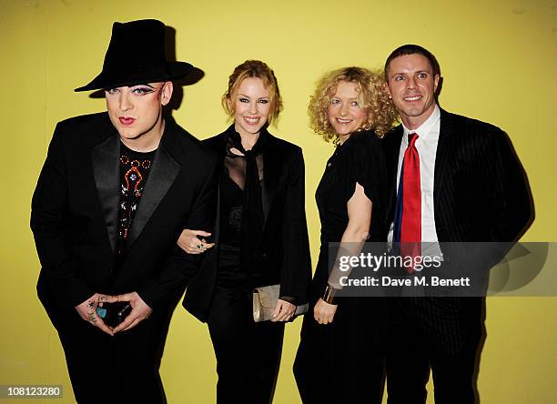 Singers Boy George, Kylie Minogue, Alison Goldfrapp and Jake Shears attend an after party for the opening of Robert Mapplethorpe: Night Work hosted...